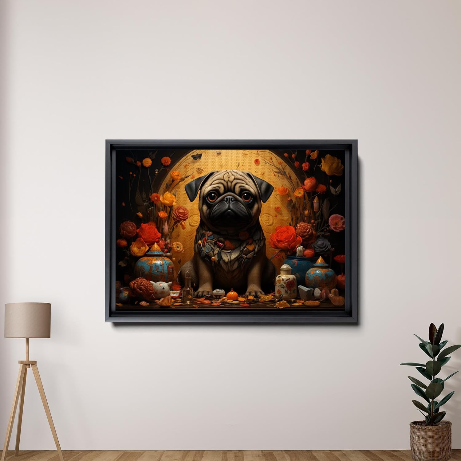 Pug home decor, Pug canvas print, Pug print, pug canvas