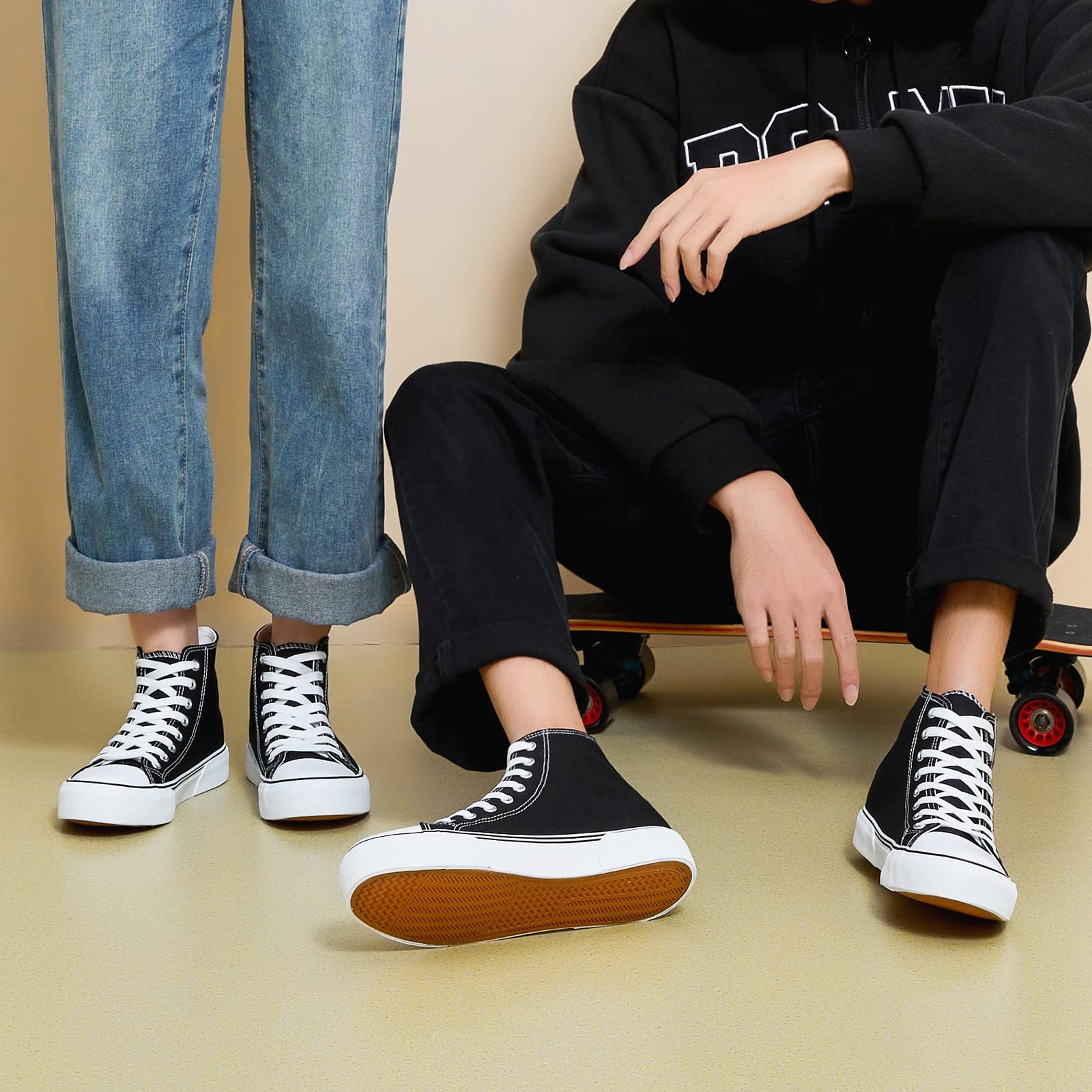 hash bubbie High Top Sneakers for Women Classic High Tops Canvas Shoes Lace up Women's Fashion Sneaker