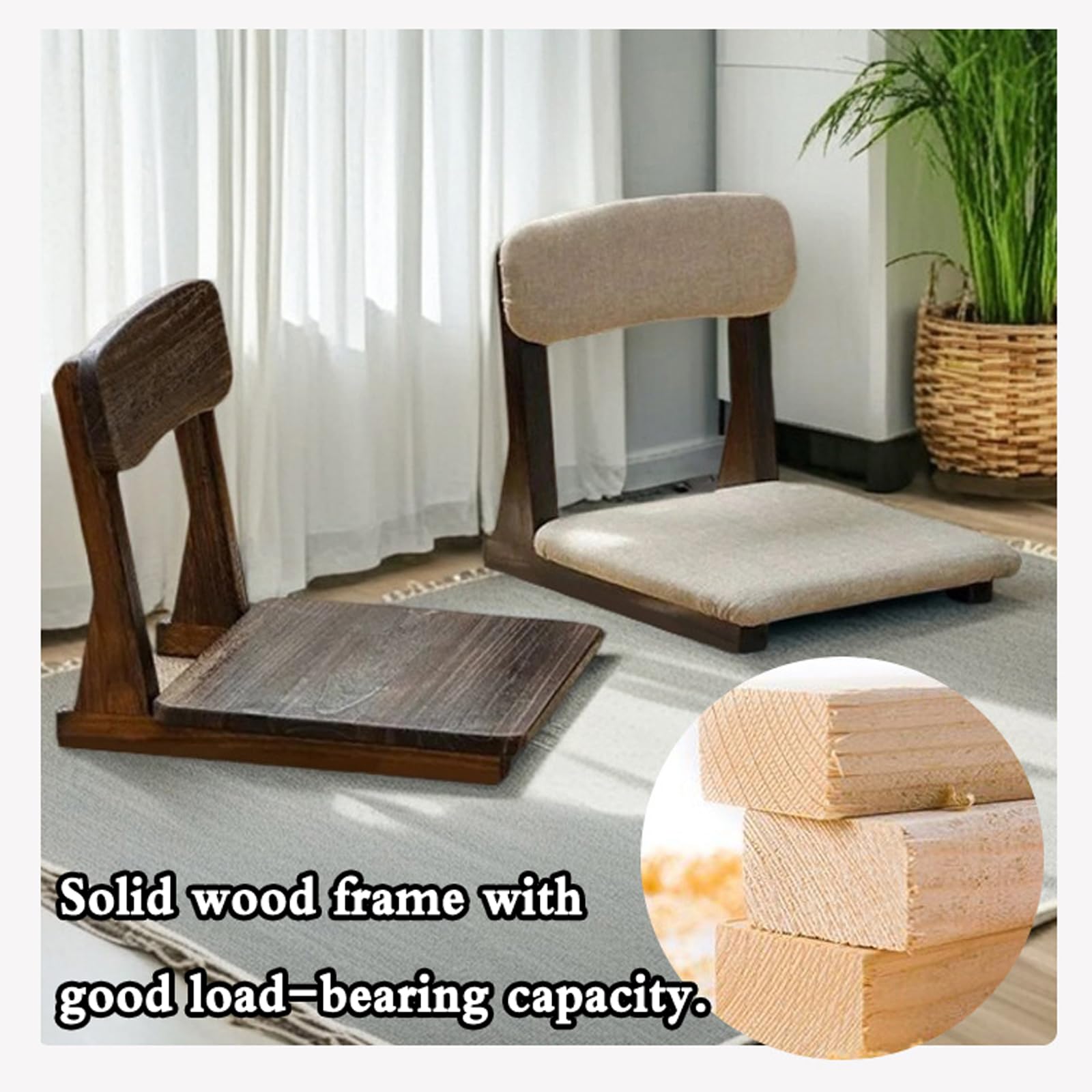 Chaise De Sol Tatami,Tatami inclinable Chaise de Plancher,Chaise de Sol Japonaise multifonctionnelle,Chaise de Sol de méditation,Coussin Confortable,pour Salon,Chambre,Baie vitrée