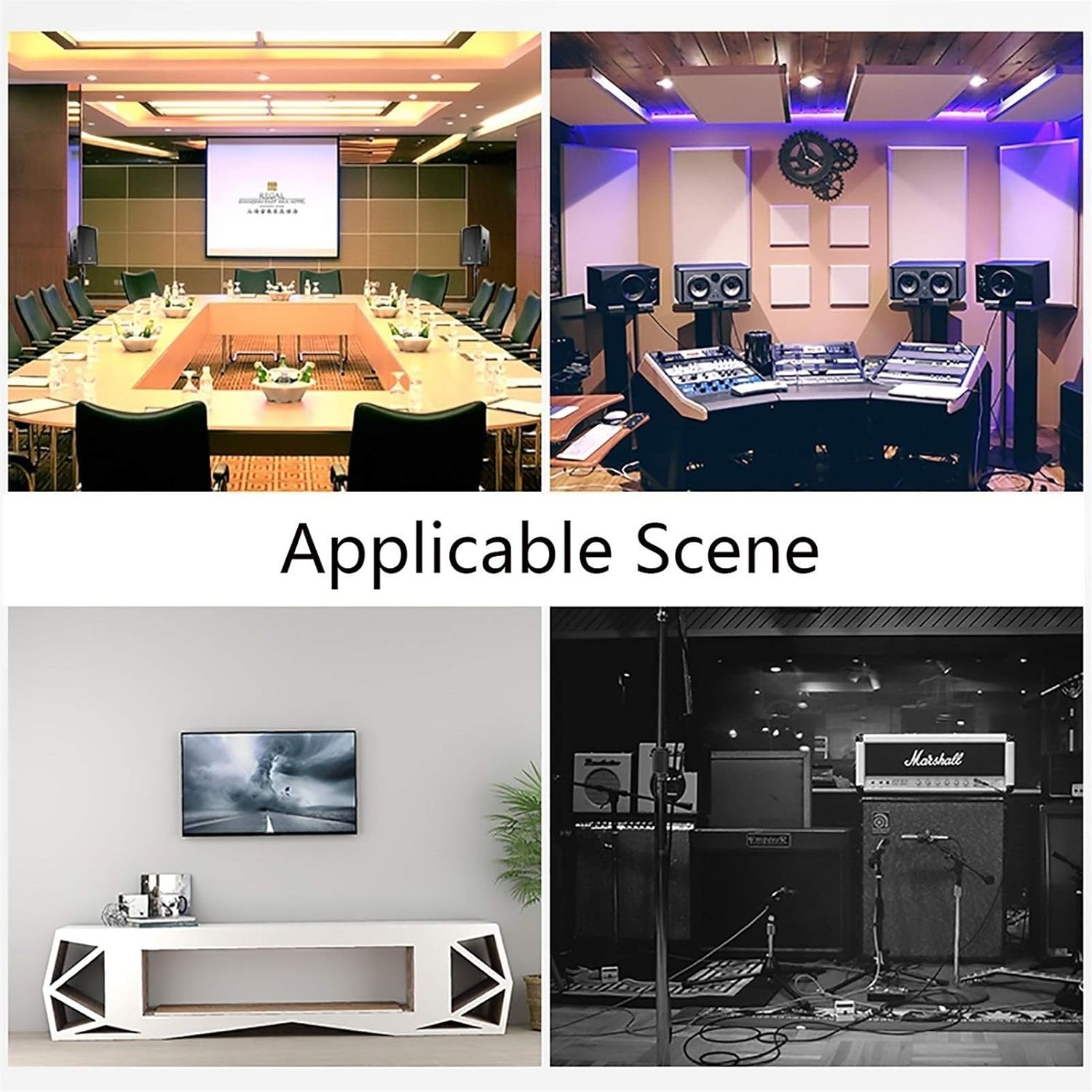 Speaker Stands,2pcs Bookshelf with Wooden Platform Base, Comes with Metal Feet, for Home Theater Series
