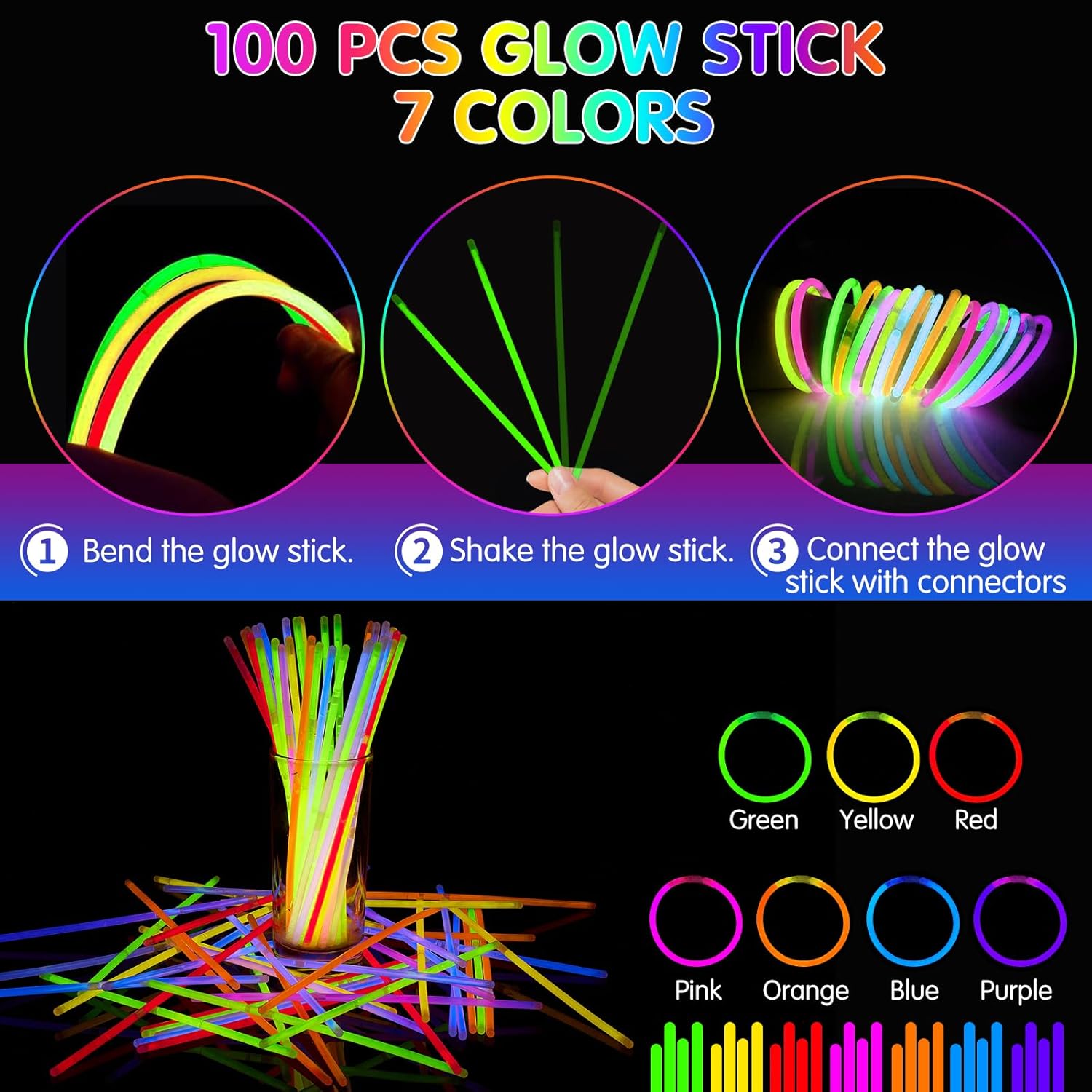 Neon Party Supplies Glow in the Dark Party Supplies for Hora Loca Party Carnival 80's Party Favors Decorations