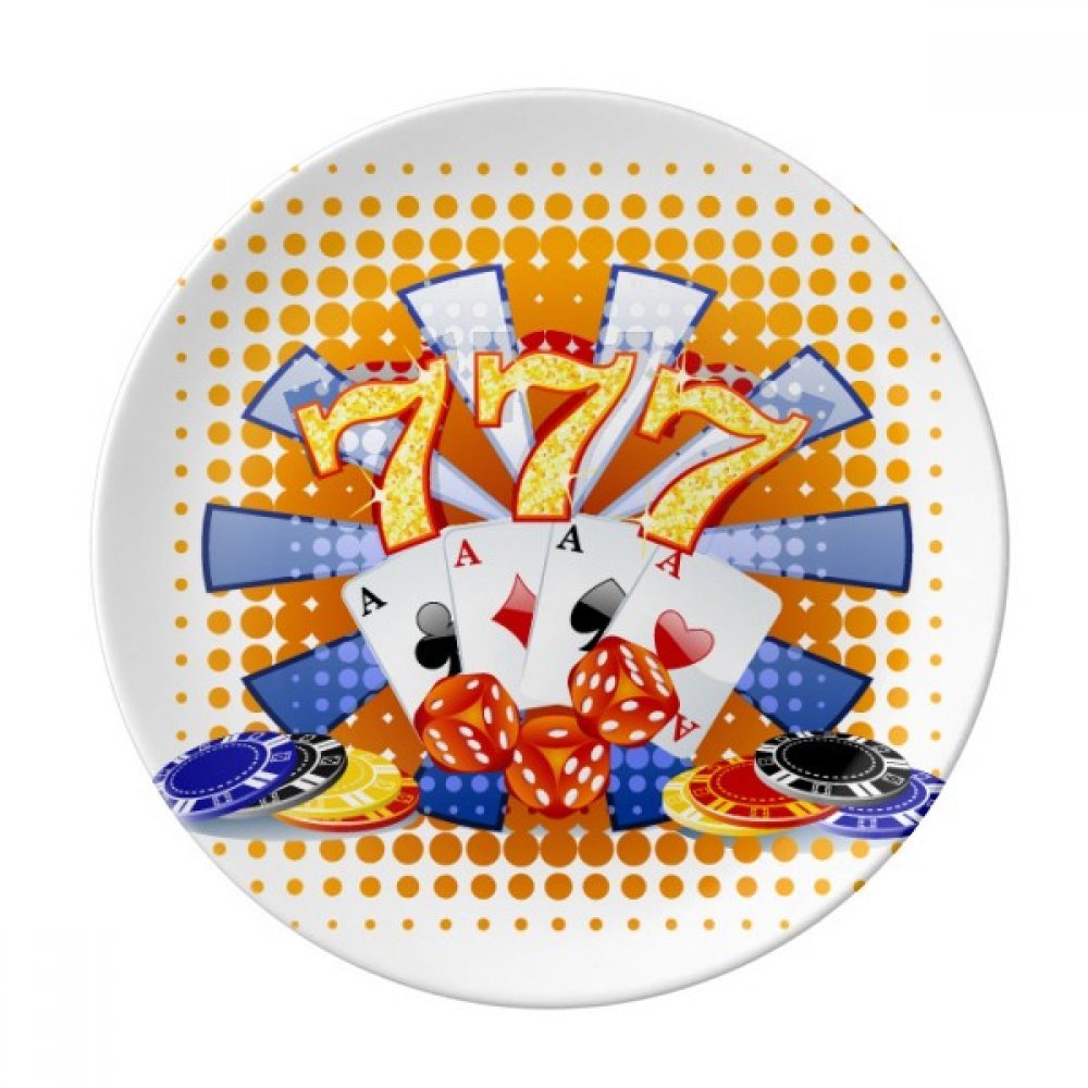 Poker illustration assiette jetons de casino en porcelaine 20,3 cm vaisselle de maison