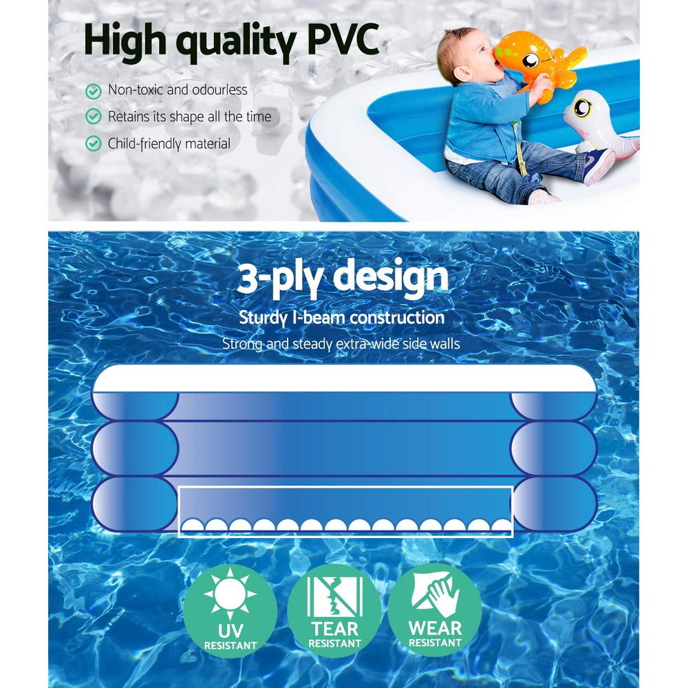 Bestway 54121 - Planschbecken 305x183x56cm Rectangular Fantasy Family Pool,