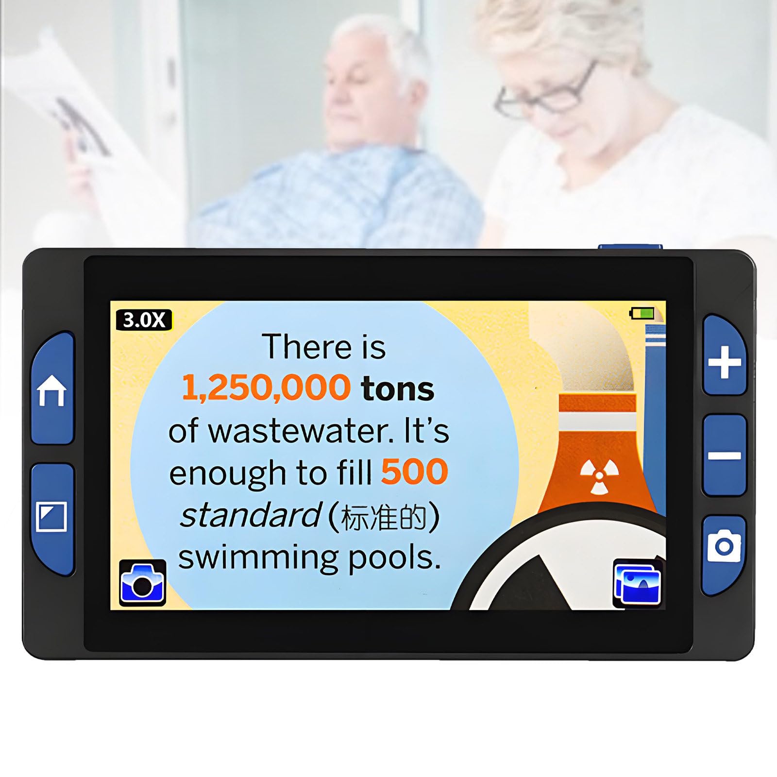 NYANS Portable Digital Magnifier, 5.5-inch Touch Screen, 3X/8.2X/22X/32X Electronic Reading Aid, Dual Camera Screen Lock Electronic Magnifier, for Visually Impaired