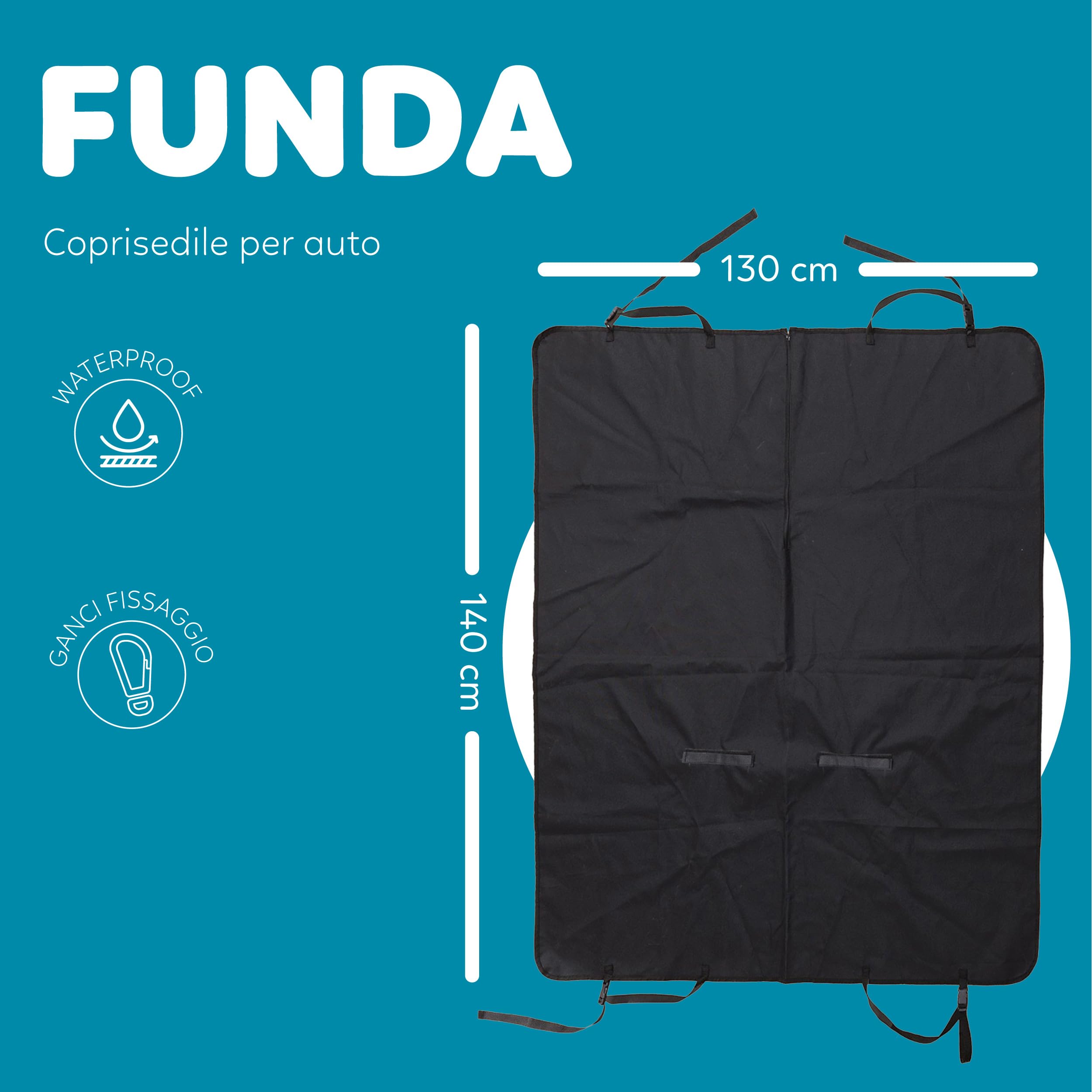 AQPET Telo Amaca Coprisedile per Animali Domestici Impermeabile Universale per Auto 140x150cm