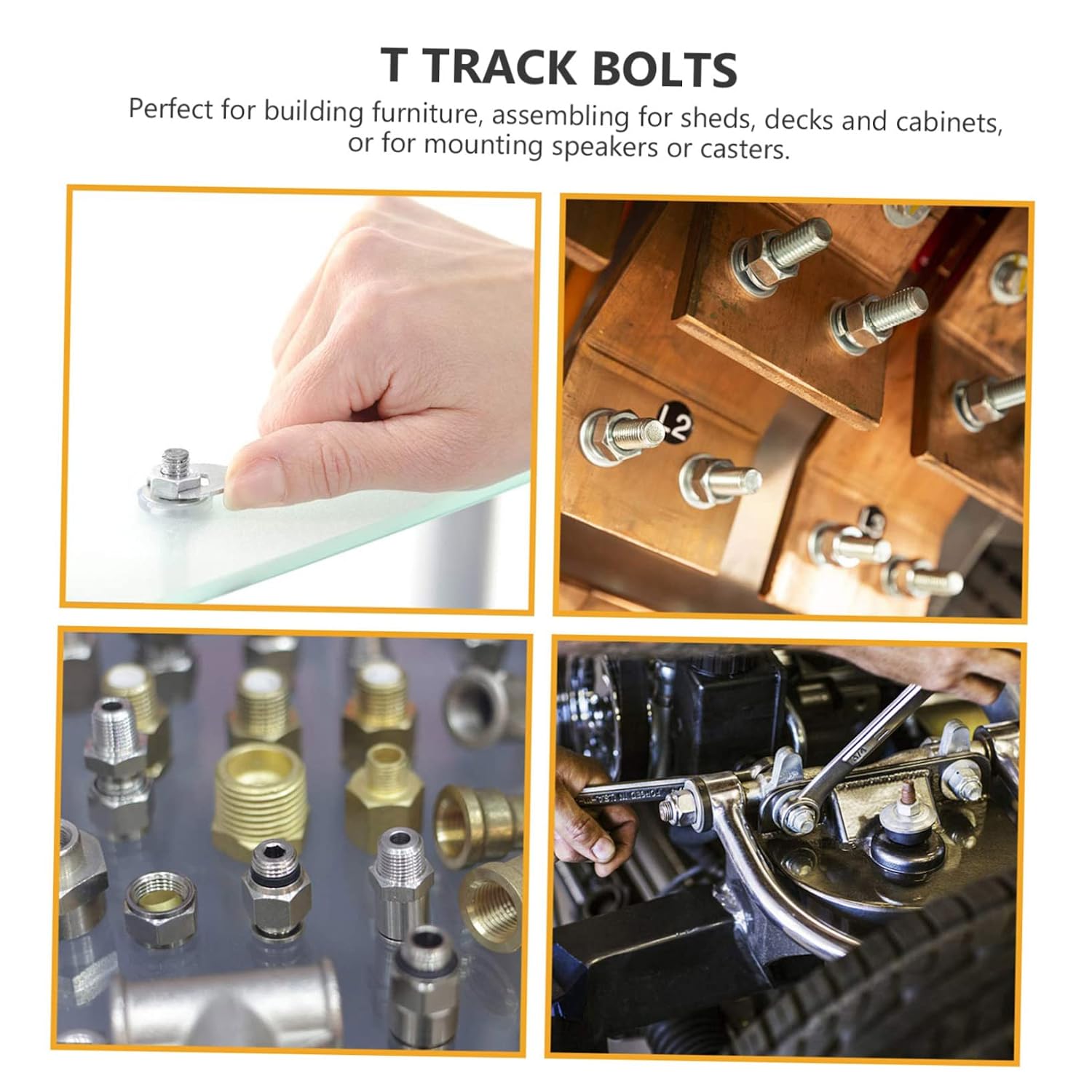 10pcs Stainless Steel T-Slot Sliding Bolts for Woodworking Jigs