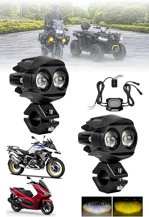 Motosiklet LED Sis Far  Seti  ift Renk T m Montaj Aparatlar  ve Kablo Set ile Kolay Montaj MS2-SET [Enerji S n f  A]