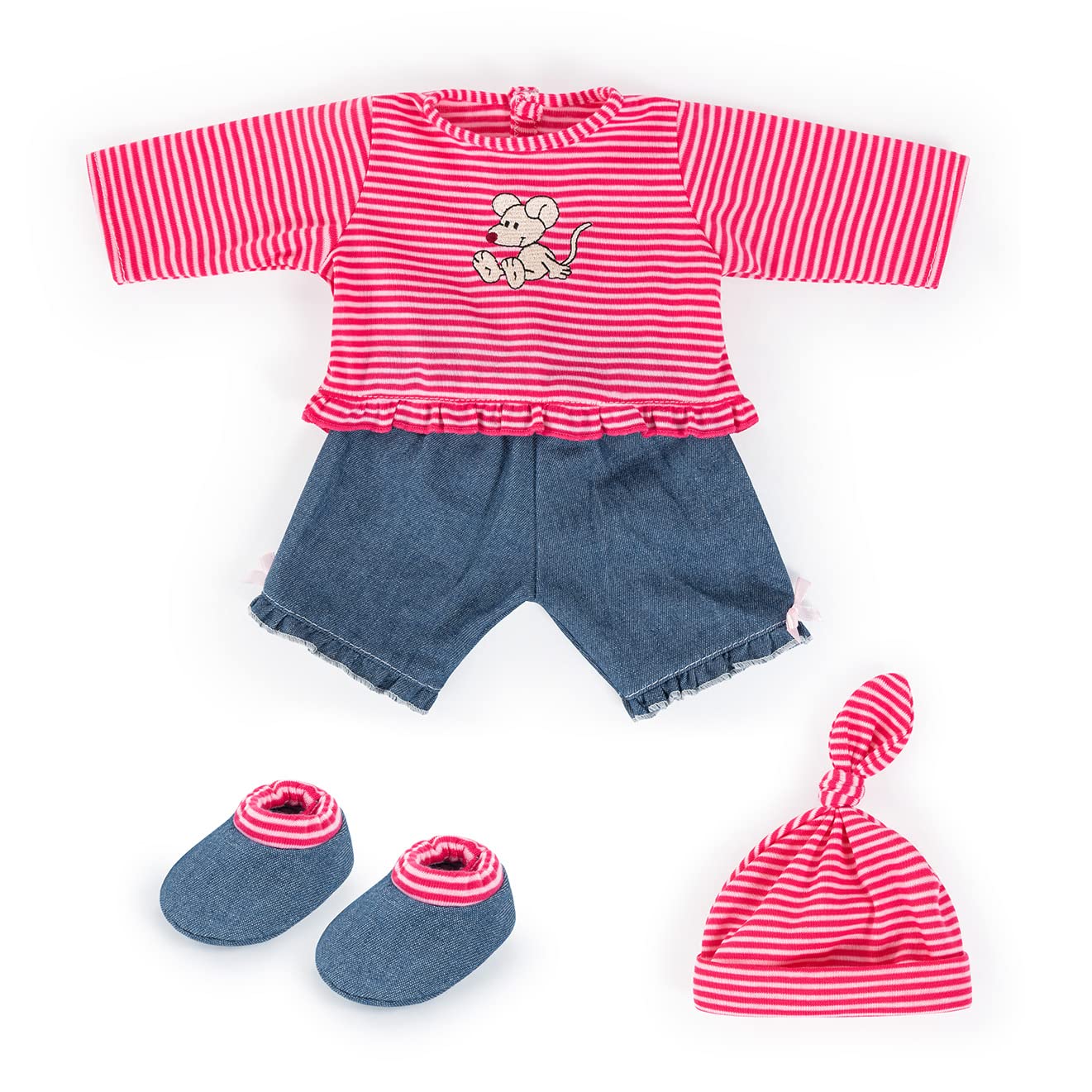 Bayer Design Vestiti per bambole, Abiti in più pezzi, Azzurro, Rosso, Rosa, 42 - 46 cm (84618AA)