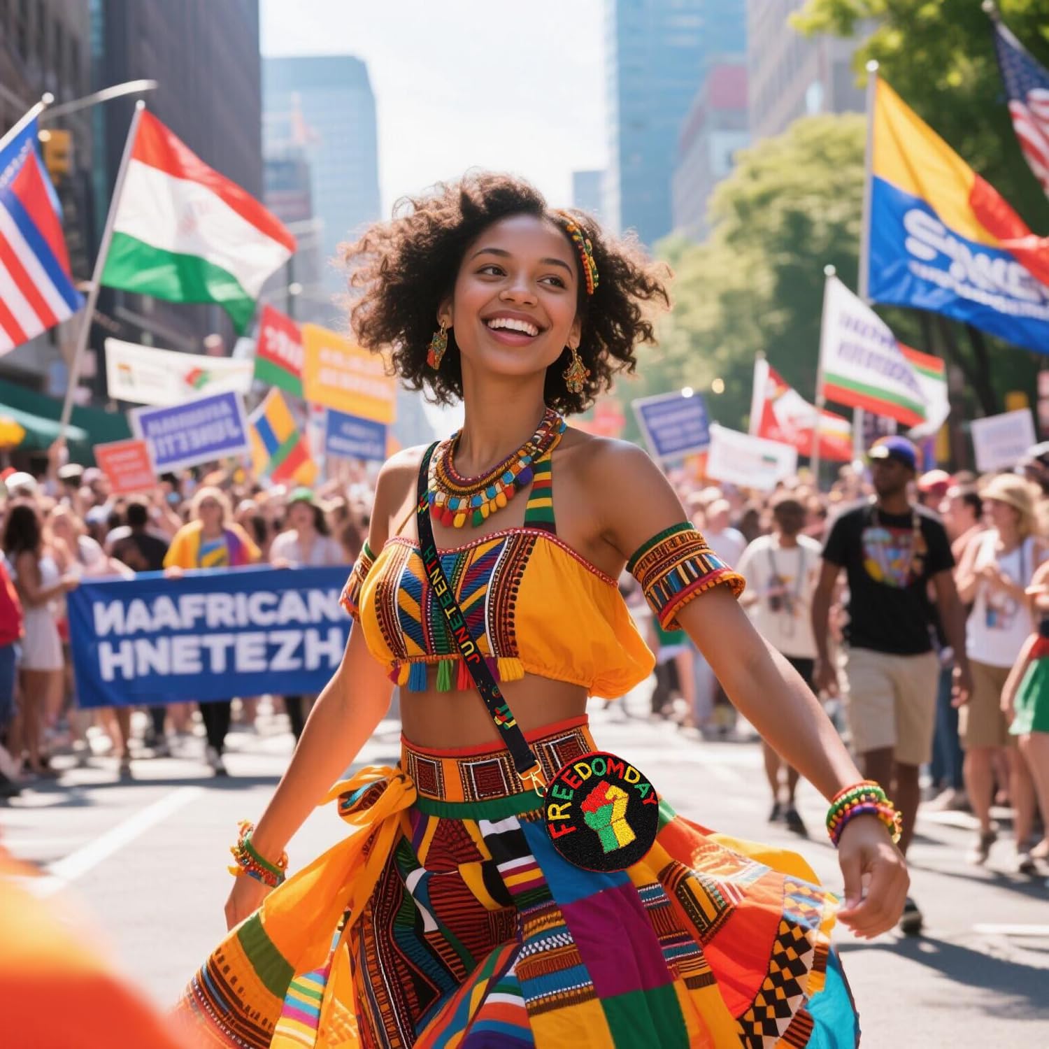 Juneteenth Purse for Women Beaded Afro Freedom Crossbody Purse Shoulder Bag Black History Month African Outfit Gift