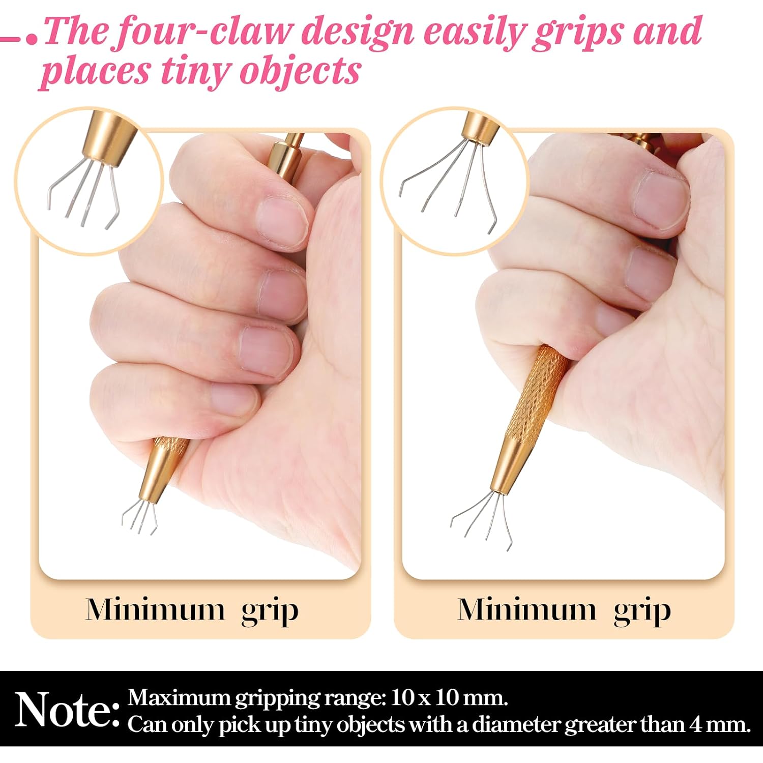 4 Pcs Piercing Ball Grabber Tool, Piercing Assistant Pen Diamond Claw Tweezers Piercings Tools,Septum Ball Screw Tool Stainless Steel Pearl Grabber Pick up Tools Prong Holder for Changing Jewelry