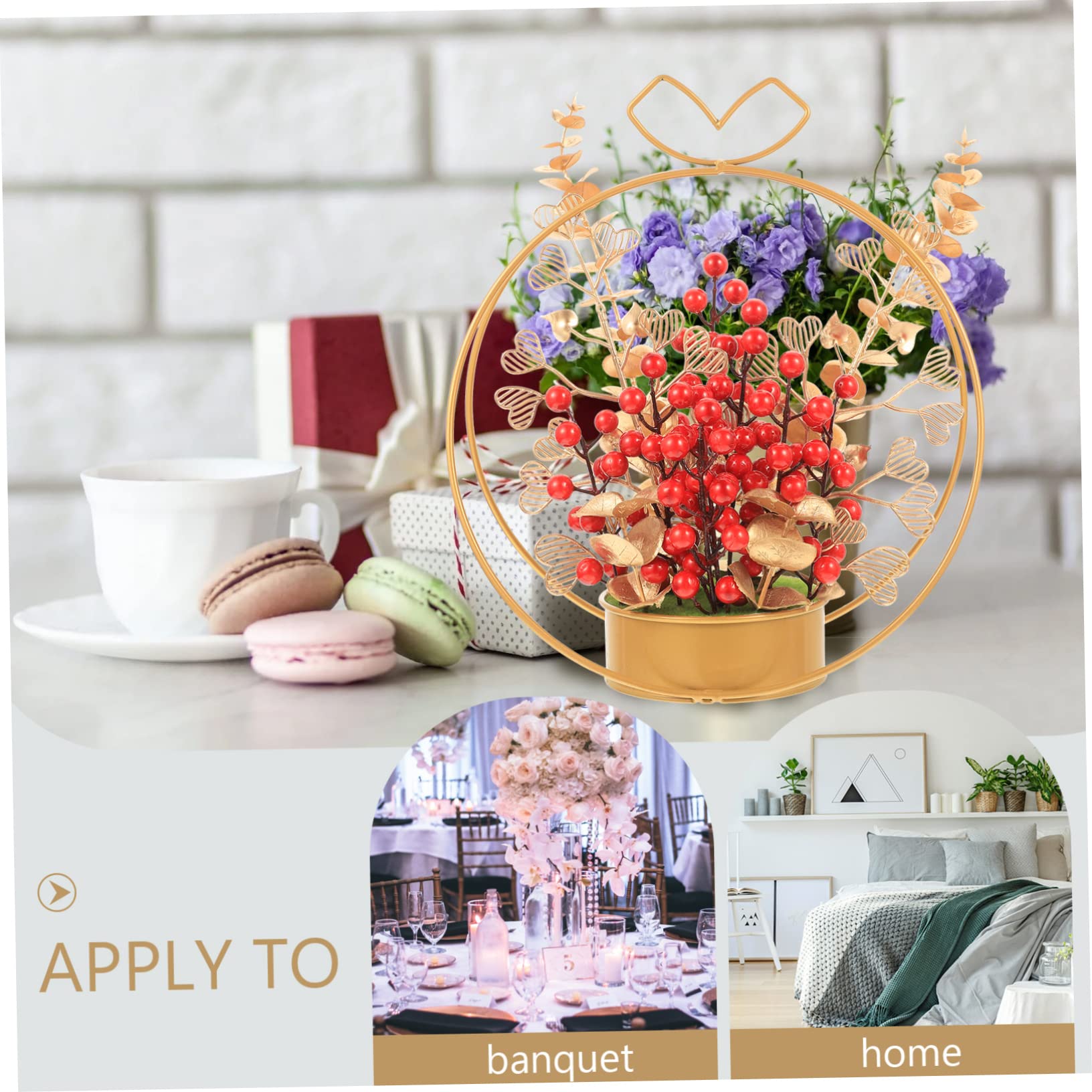 TOPBATHY 2St künstlicher Blumenkorb Hochzeitsdekoration Tischdekoration Funky Geldbaum-Bonsai Hochzeit Tisch Blumenmittelstück Heimdekoration Desktop- Tischdeko fürs Wohnzimmer Eisen