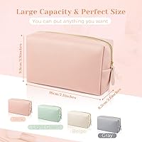 Vista 2 de 8 piezas de bolsa de maquillaje de piel sintética de Dunzy. Cosmetiquero impermeable pequeño. Bolsa de aseo portátil. Organizador de cosméticos