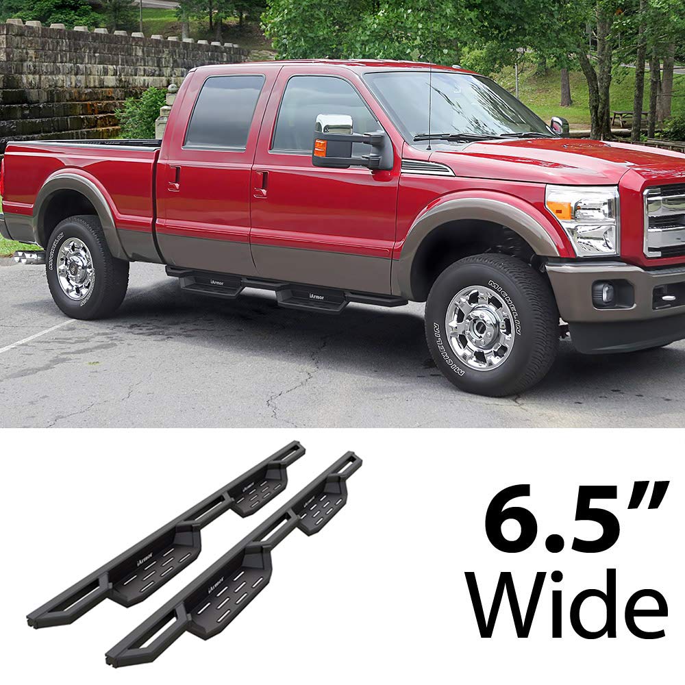 HD Ridez Pocket Drop Steps Armor Compatible with Ford F250 F350 Super Duty 1999-2016 Crew Cab (Side Steps Side Bars)