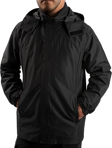Chaqueta impermeable ligera para hombre con capucha para exteriores, para senderismo, viajes