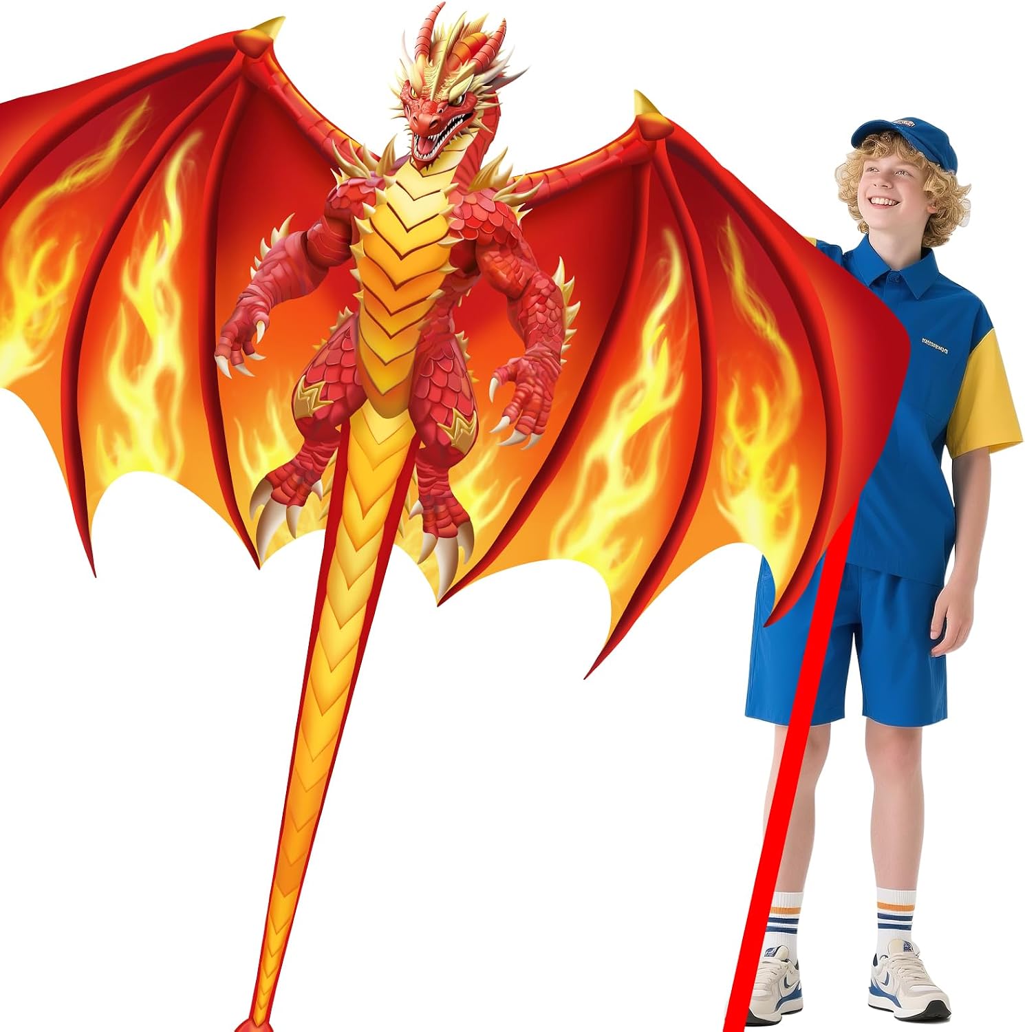 Large Kite Easy to Fly for Kids & Adults, Outdoor Beach & Park Holiday Kite | Outdoor Flying Kites for Kids Ages 4-8, Beginner Friendly with Kite Line – for Festival, Birthday Parties and Family Fun