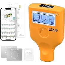 Paint Thickness Gauge for car with APP, One-Click Vehicle Report Al/Fe/Non-Metal Auto Detection, Dual Display 05000m Car Paint Thickness Tester PenRuby Probe