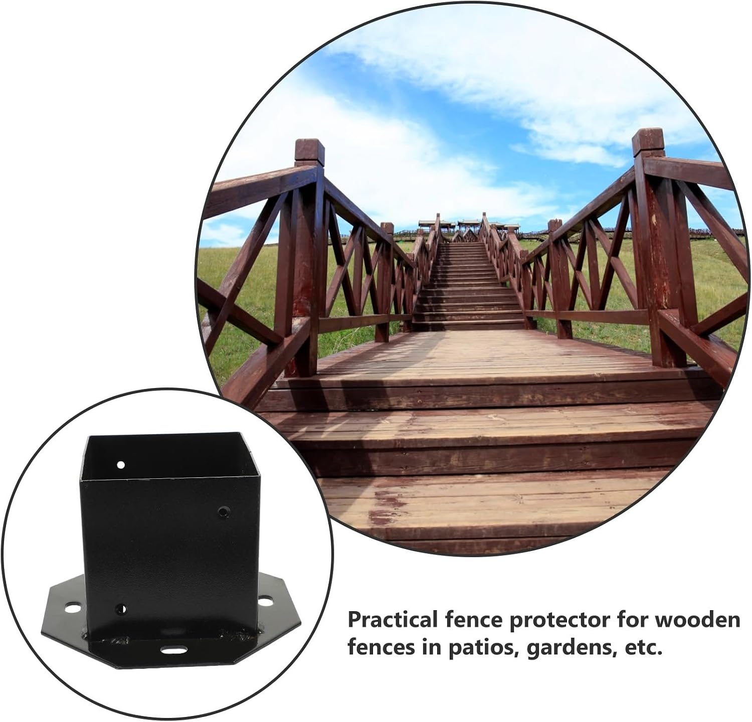 Guardrail Shield 4x4 Post Railing Support Base Bracket Home Garden Outdoor Iron Square Flange Bases Fence Gate