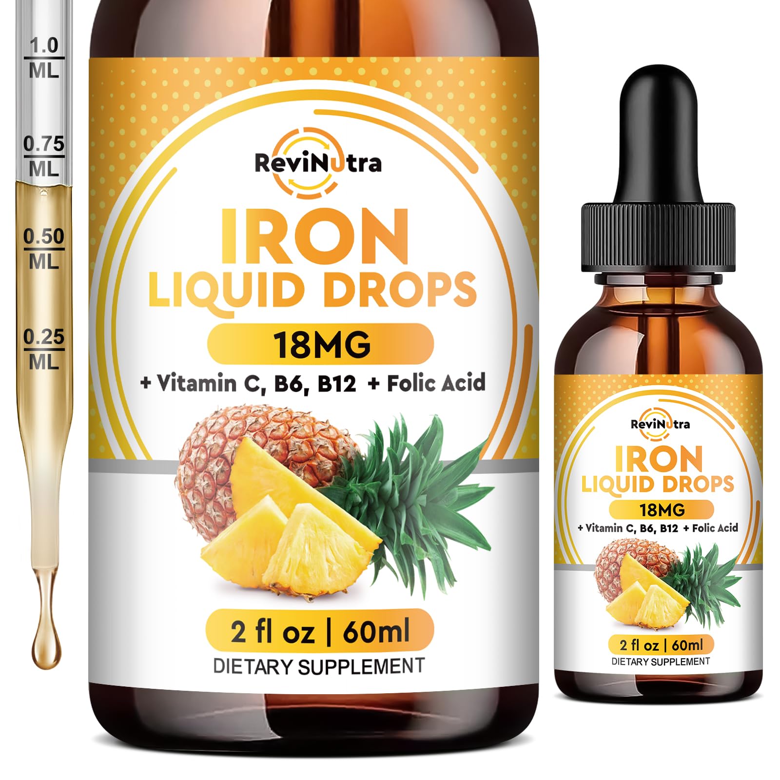 Liquid Iron Supplement with Folate and B12
