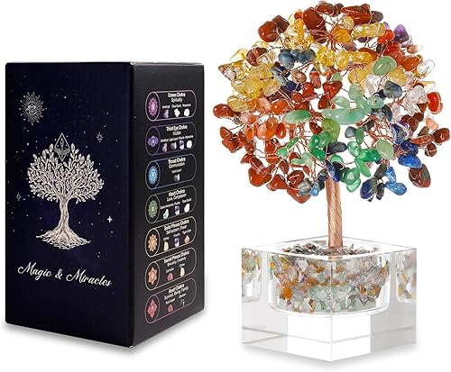 Árbol de la vida de 7 chakras, árbol de cristal curativo, árbol bonsái, decoración de escritorio de oficina, decoración de sala de estar,