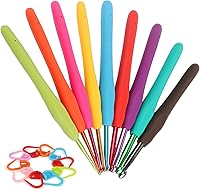 Vista 12 de Coopay Juego de ganchos largos de ganchillo, 11 agujas de ganchillo afganas multicolor tunecinas para ganchillo, 0.079 pulgadas (B)-0.315 pulgadas