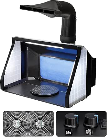 urlife 塗装スプレーブース LED照明ライト 2基パワフルファン