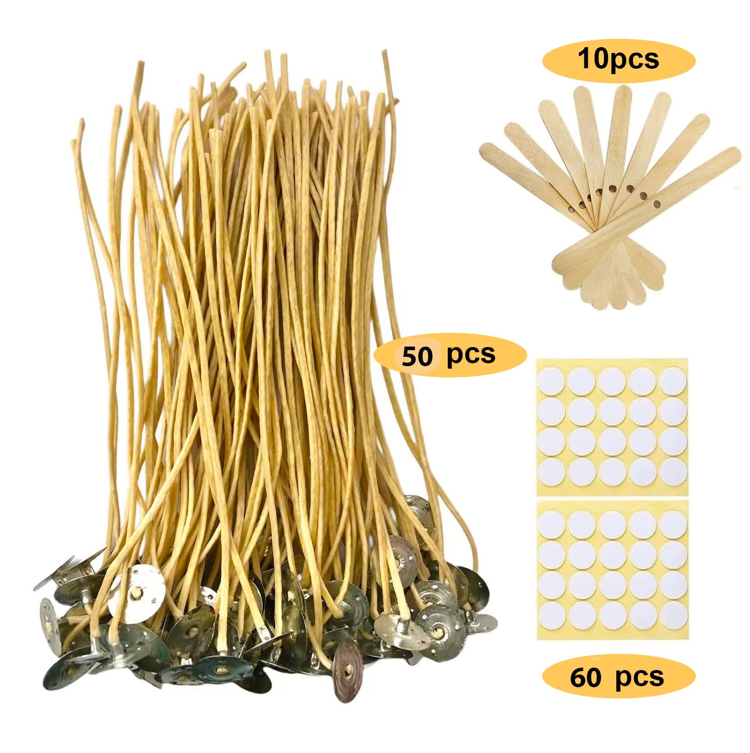 Zestaw knotów do świec konopnych, 2,5 mm, do samodzielnego wykonania, naturalne knoty do świec z wosku pszczelego, do produkcji świec z wosku pszczelego, konopi, jadalny knot, 50 szt