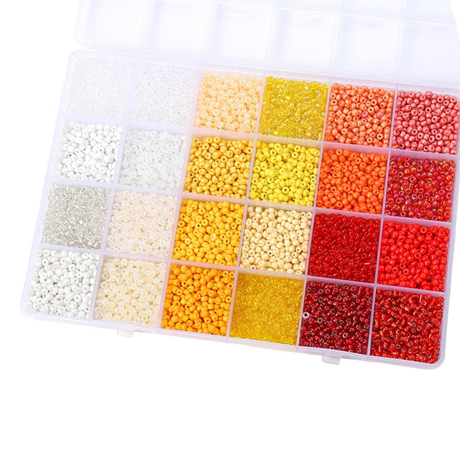 Jazuaiao Artisanal Beads Set Featuring 24 Grids Organizers and Assorted Glass for Creative Designs Jewelry Making Assortment Box