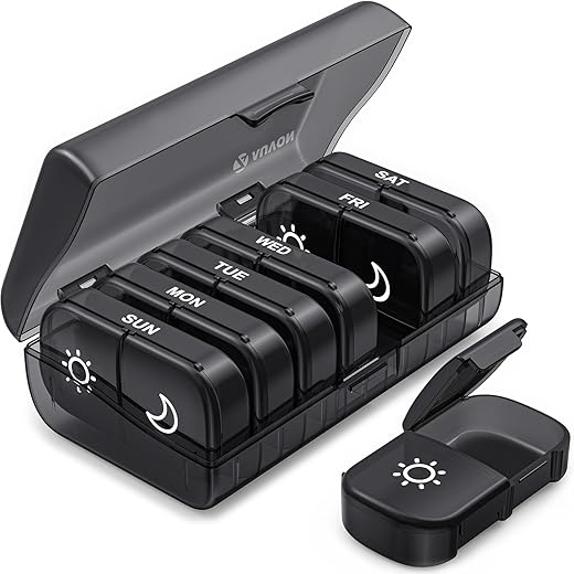 AUVON XL Weekly AM PM Pill Organizer