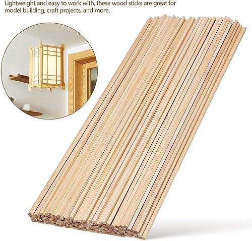 Miniatura 8 de EXCEART Dowel Rods Wood Sticks 100pcs Round Unfinished Bamboo Sticks Cocktail Stirrers 11.7 Inch Thin Hardwood Rods DIY Doweling Rods for Crafts