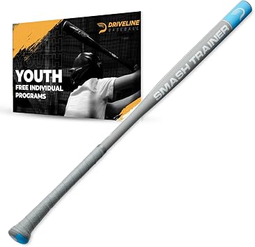 Driveline Baseball Youth Skinny Smash Bat - 1.5" Barrel 30" or 32" Aluminum Underload Practice Bat for Swing Speed and Power + Free Individual Programs
