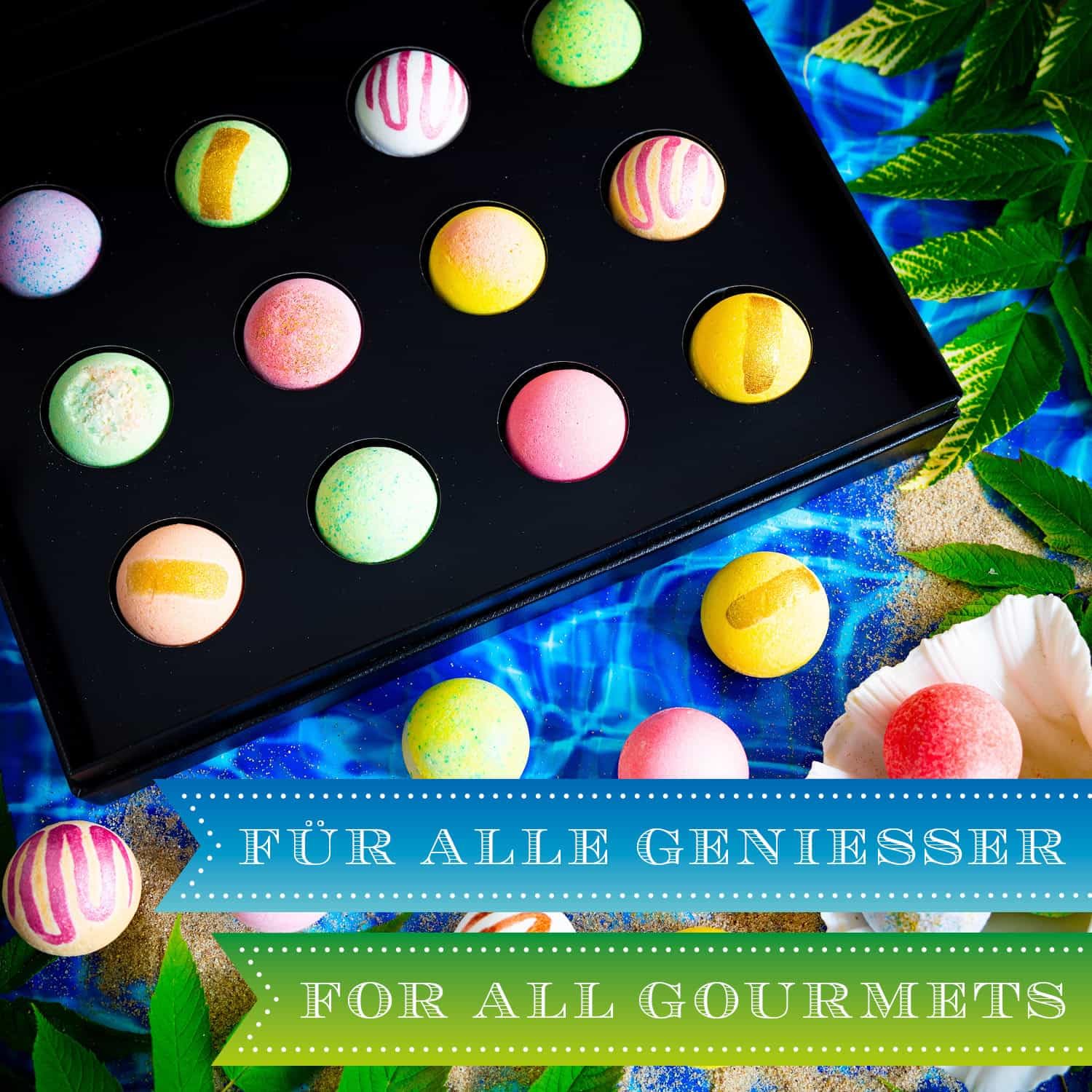 Hallingers Genuss Manufaktur Badebomben Oster-Geschenk-Set - 12x Badekugeln Bath Bombs in edler Geschenkbox, Frauen Badeperlen-Wellness & Spa ""Frohes Osterfes..."", Ostern Körbchen für Frauen Männer