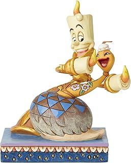 Enesco Disney Traditions by Jim Shore Beauty and the Beast Lumiere and Plumette Figurine, 5.75 Inch, Multicolor