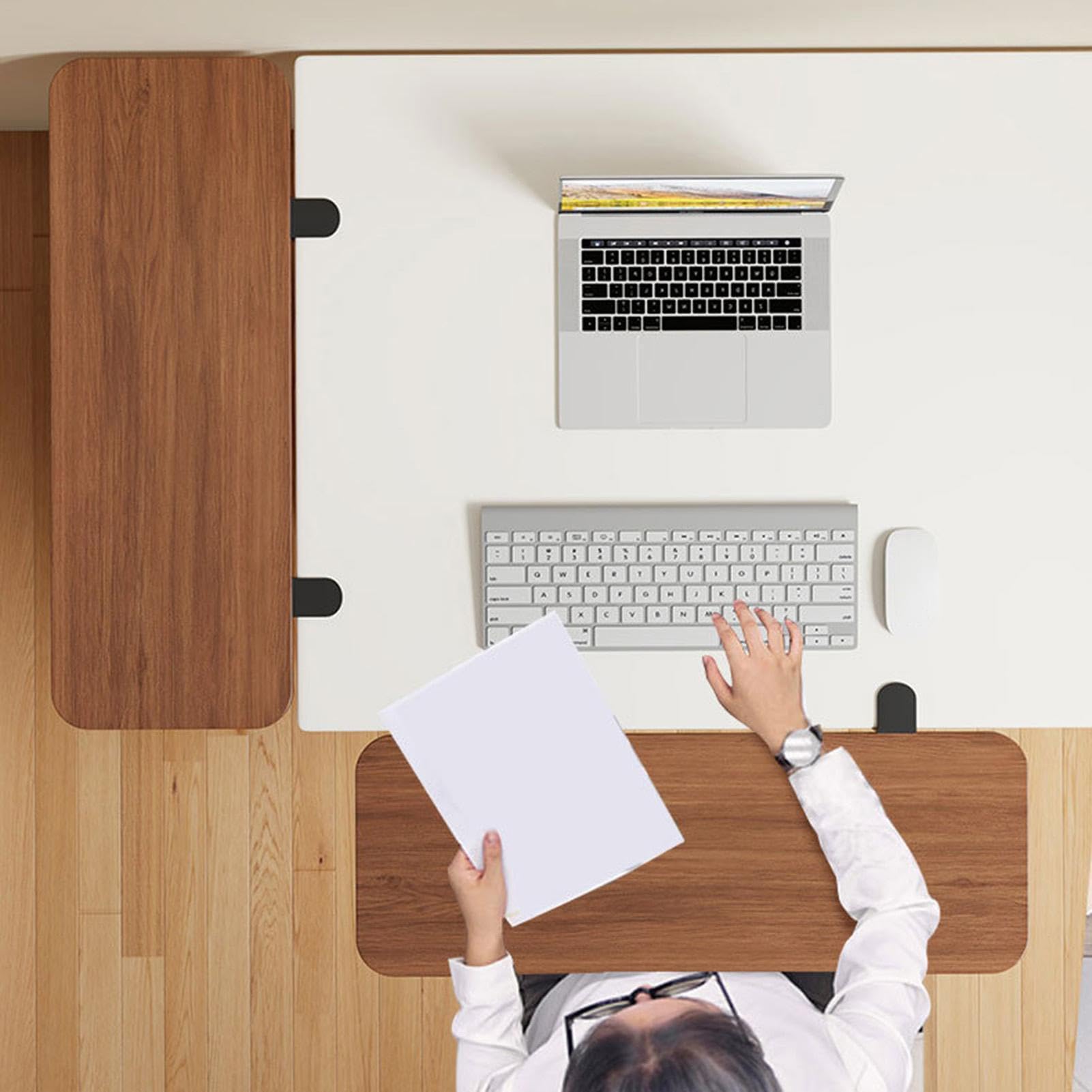Generico Estensione scrivania a Morsetto Estensione Tavolo Pieghevole 90° | Poggia Braccio per Scrivania da Computer Per Donne Uomini Professionisti Studenti Gamer Freelancer Artisti Home Office
