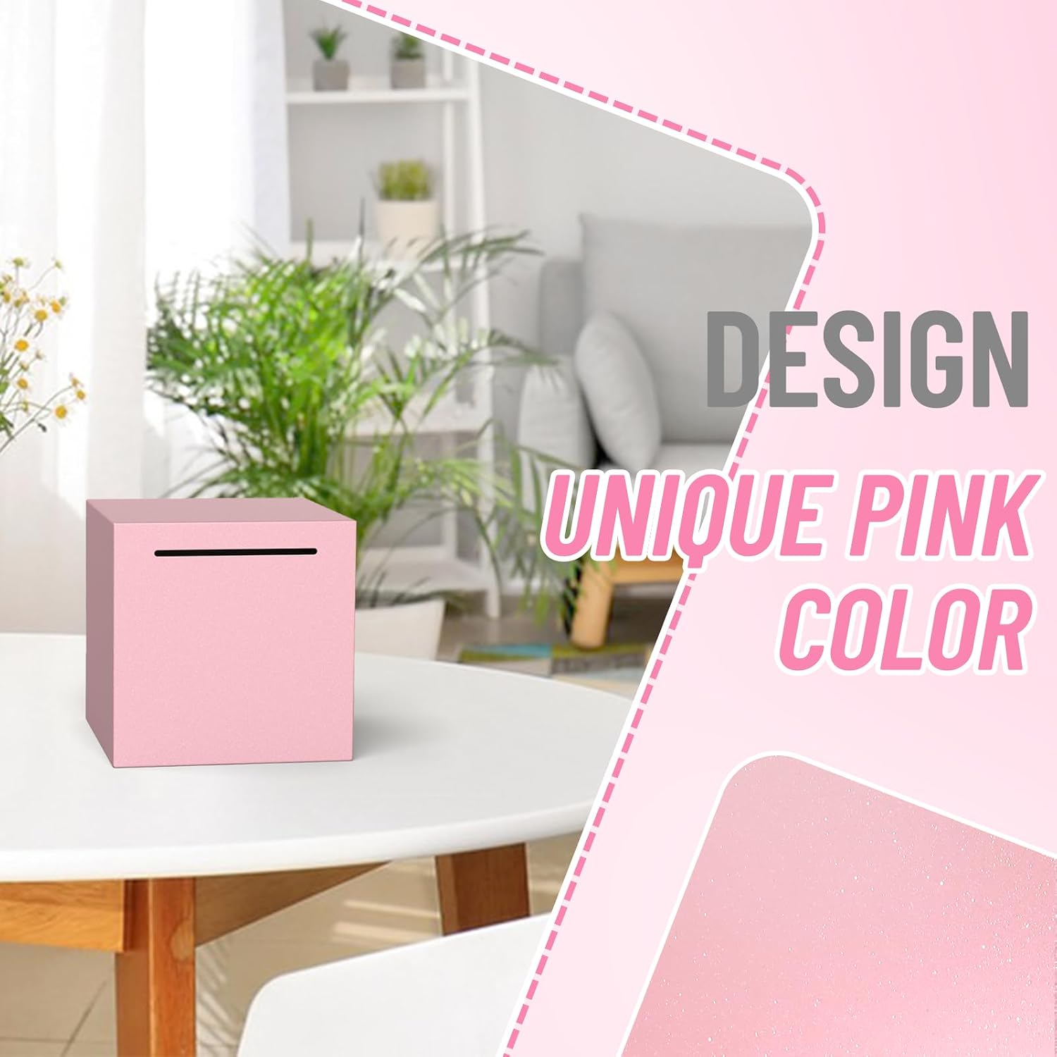 Adults Piggy Bank Must Break to Open, Unbreakable Stainless Steel Piggy Bank for Adults, Metal Savings Box for Cash Saving (Pink, 4.72 inch)