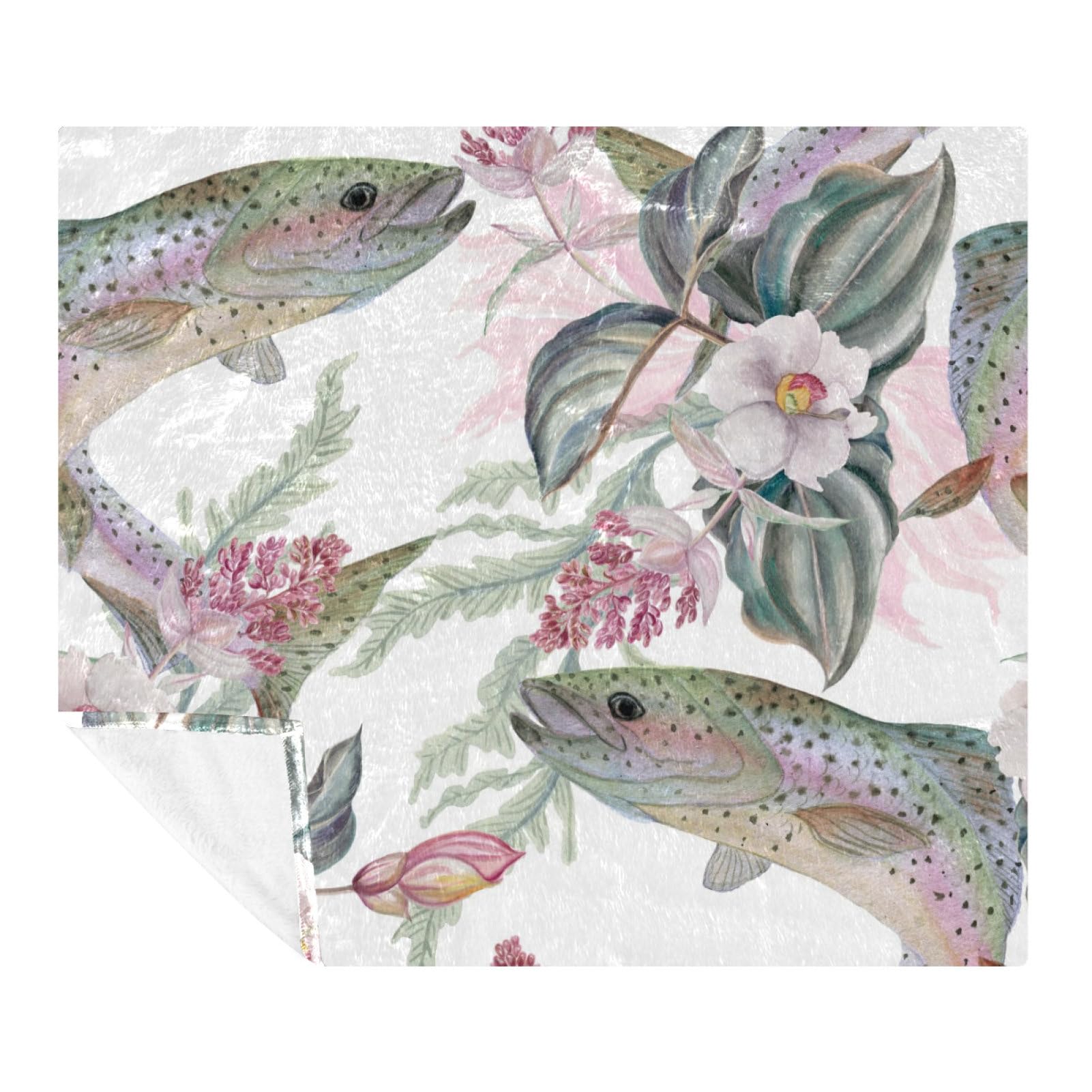 Couverture polaire truite arc-en-ciel en microfibre légère pour lit et canapé, 150x200 cm