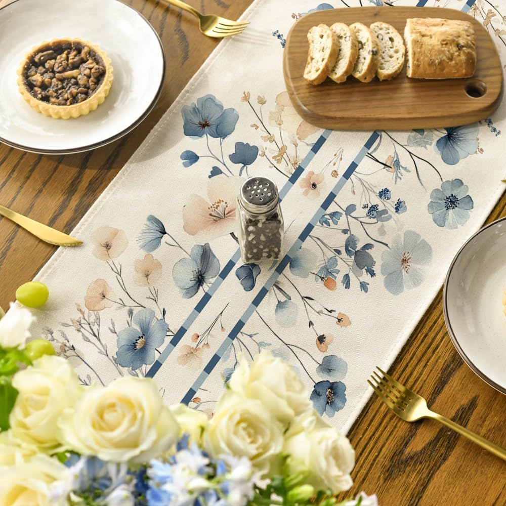 Bloom Flowers Floral Weeds Spring Table Runner, Seasonal