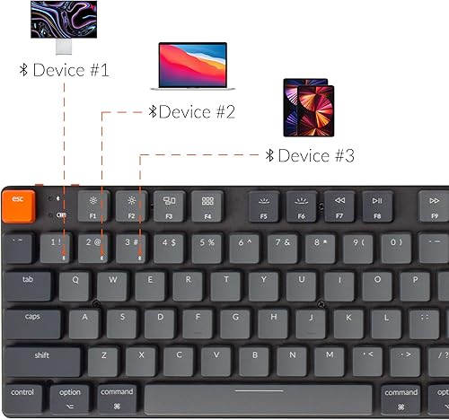 Miniatura 4 de Keychron K5 SE Teclado mecánico inalámbrico ultradelgado Bluetooth USB con cable con interruptor azul Gateron de perfil bajo, 104 teclas, teclado