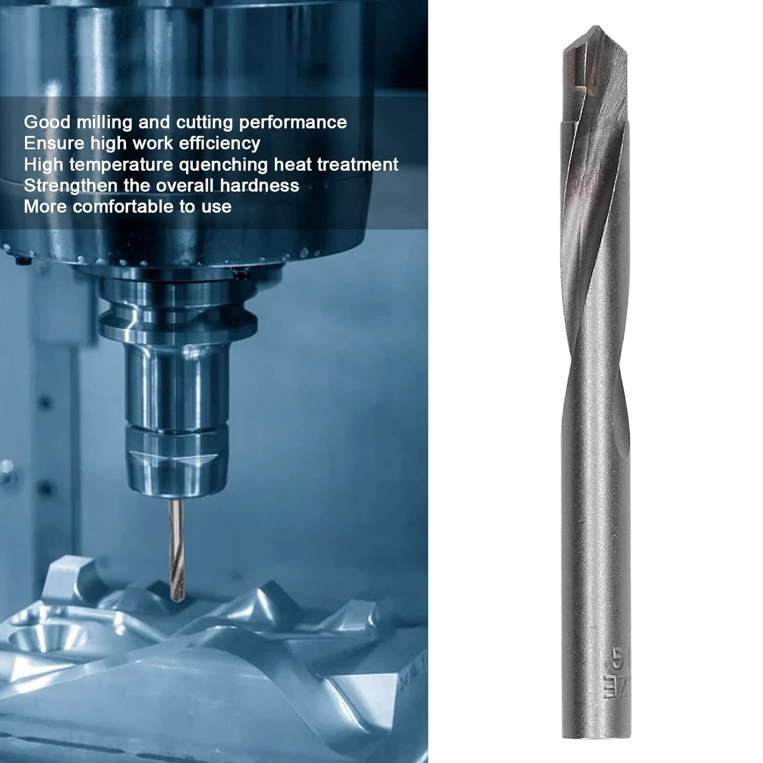 10Pcs Premium Straight Shank Twist Drill Bits Tungsten Steel CNC Router Bits Engraving Milling Cutter 11mm for Metal Wood Plastic PCB Circuit Board High Precision Cutting Tools