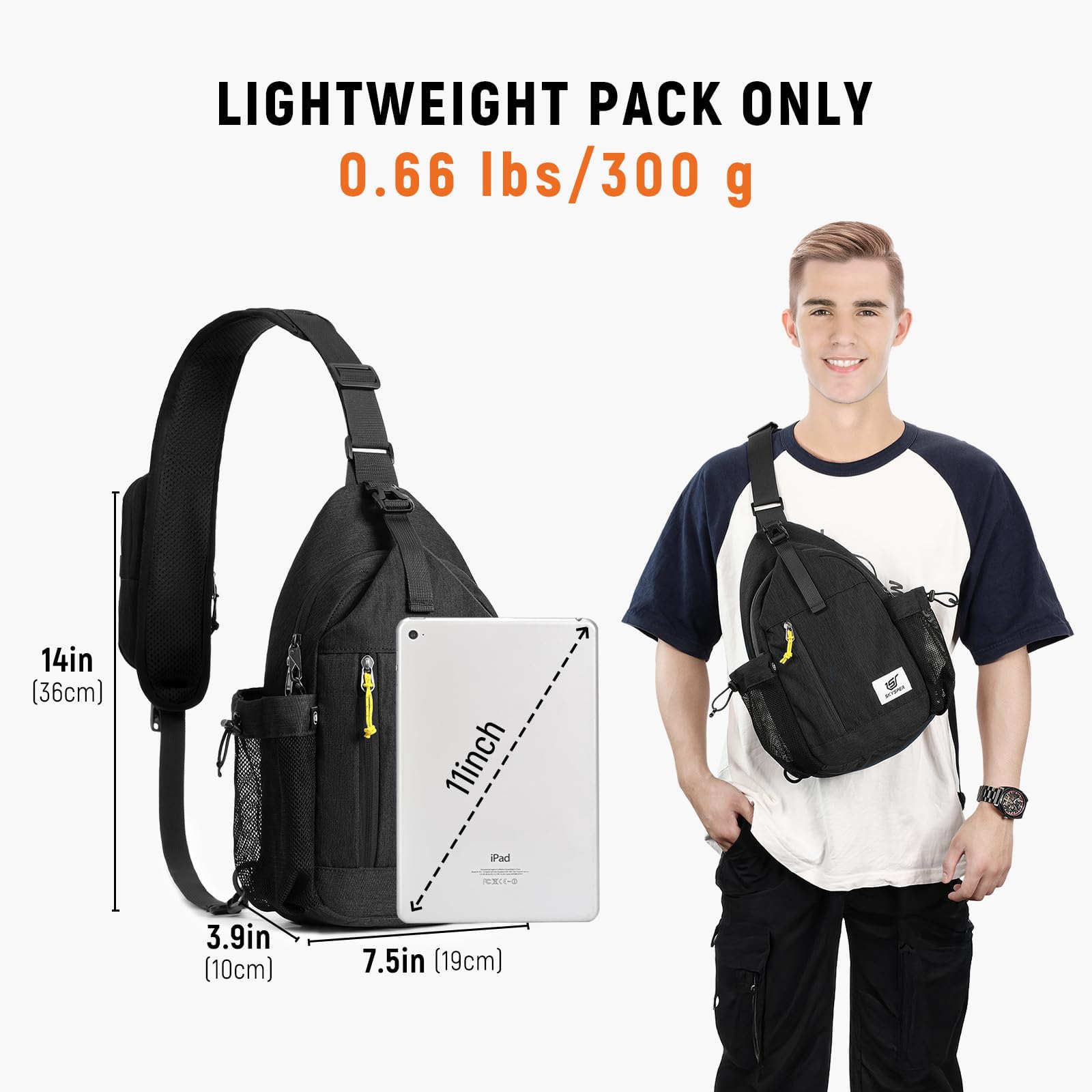 Bolso bandolera antirrobo RFID Travel Cross Body Shoulder Sling Mochila, Negro, Mediana, Bolso bandolera antirrobo 6