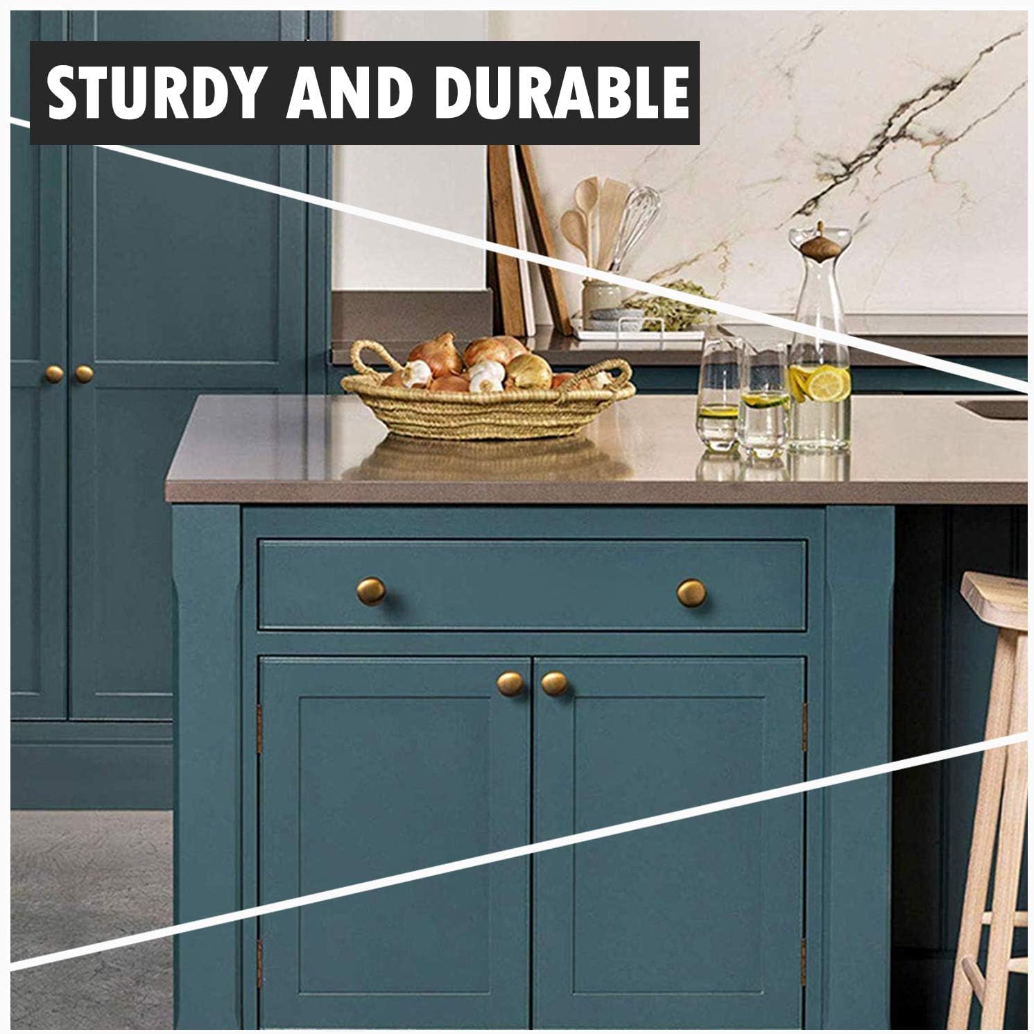 Probrico 30 Pack Round Cabinet Knobs Champagne Bronze Finish,Dresser Drawer Knobs 1-3/16 inch(29.5mm) Diameter Cupboard Knobs