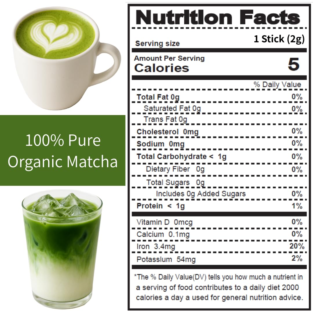 SALBEL Matcha Packets 30 Organic Ceremonial Grade Japanese Matcha Powder 2g Each 2 1 oz Total To Go — view 2