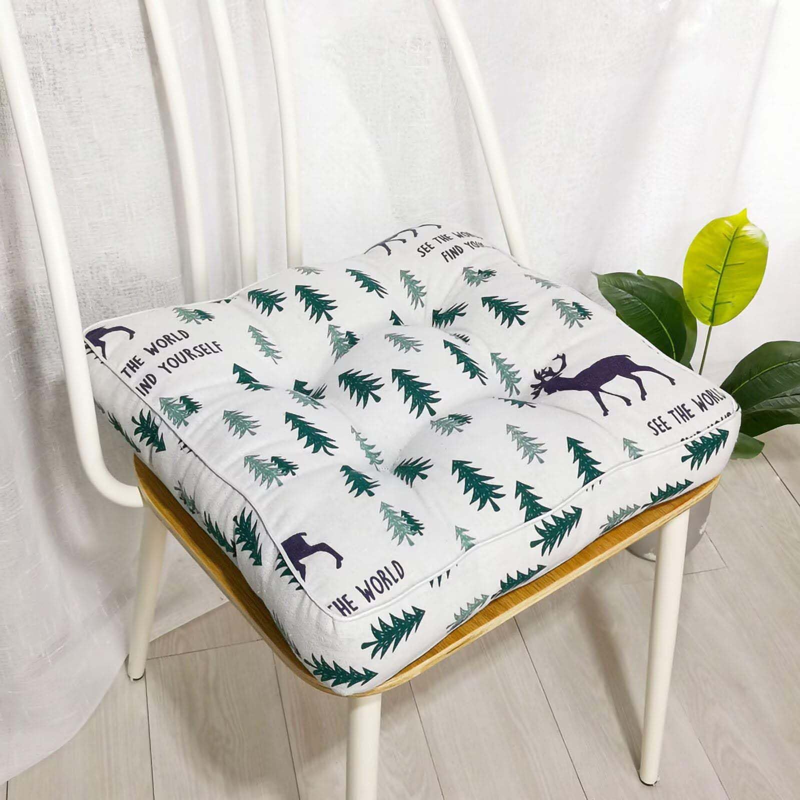 Cojines Grandes de 8 cm de Grosor para sofá de 45 x 45 cm. Cojín de Suelo Grueso con mechones, cojín de Tatami Suave y Grande para Silla de Comedor, Ideal para Personas mayore
