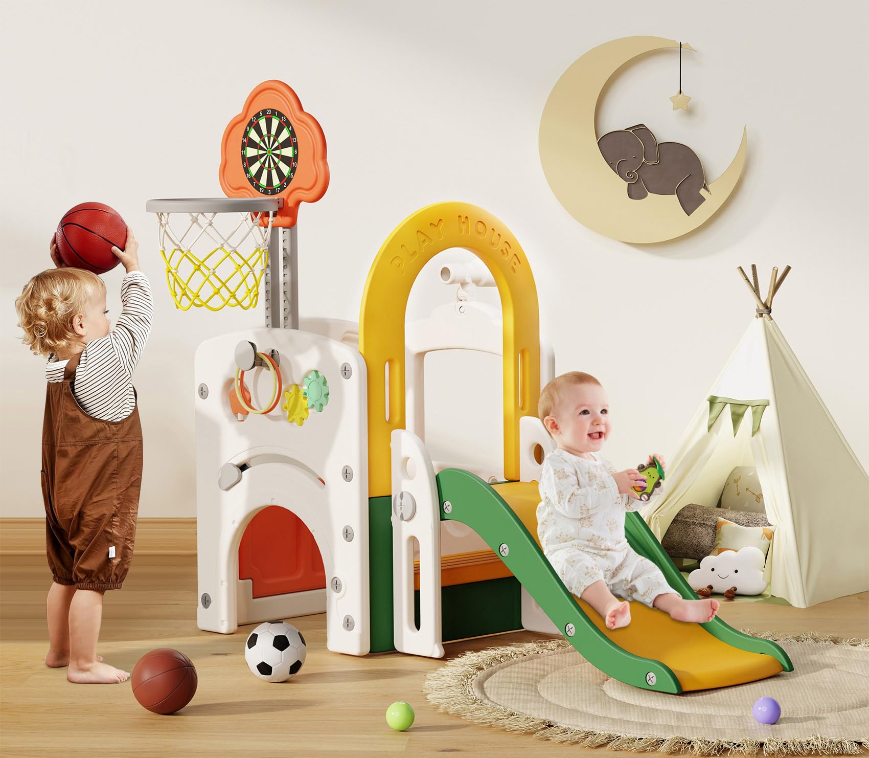 Slip And Slide For Kids Ages 8-12 BIERUM Toddler Slide Play House