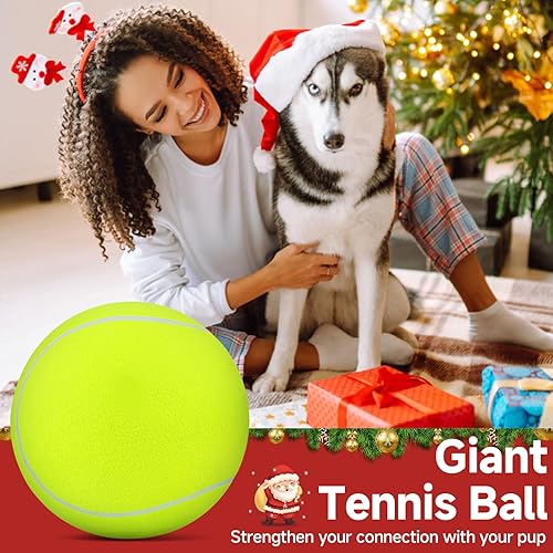 Miniatura 2 de QDAN Pelota de tenis gigante grande para perros pelotas prémium de 9.5 pulgadas para perros para jugar al aire libre, perro, pelota de tenis grande