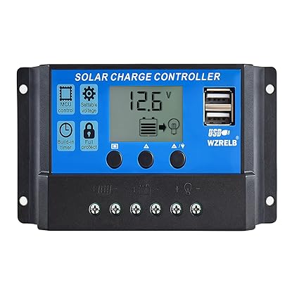 WZRELB 10A PWM Solar Charger Controller 12/24V Auto