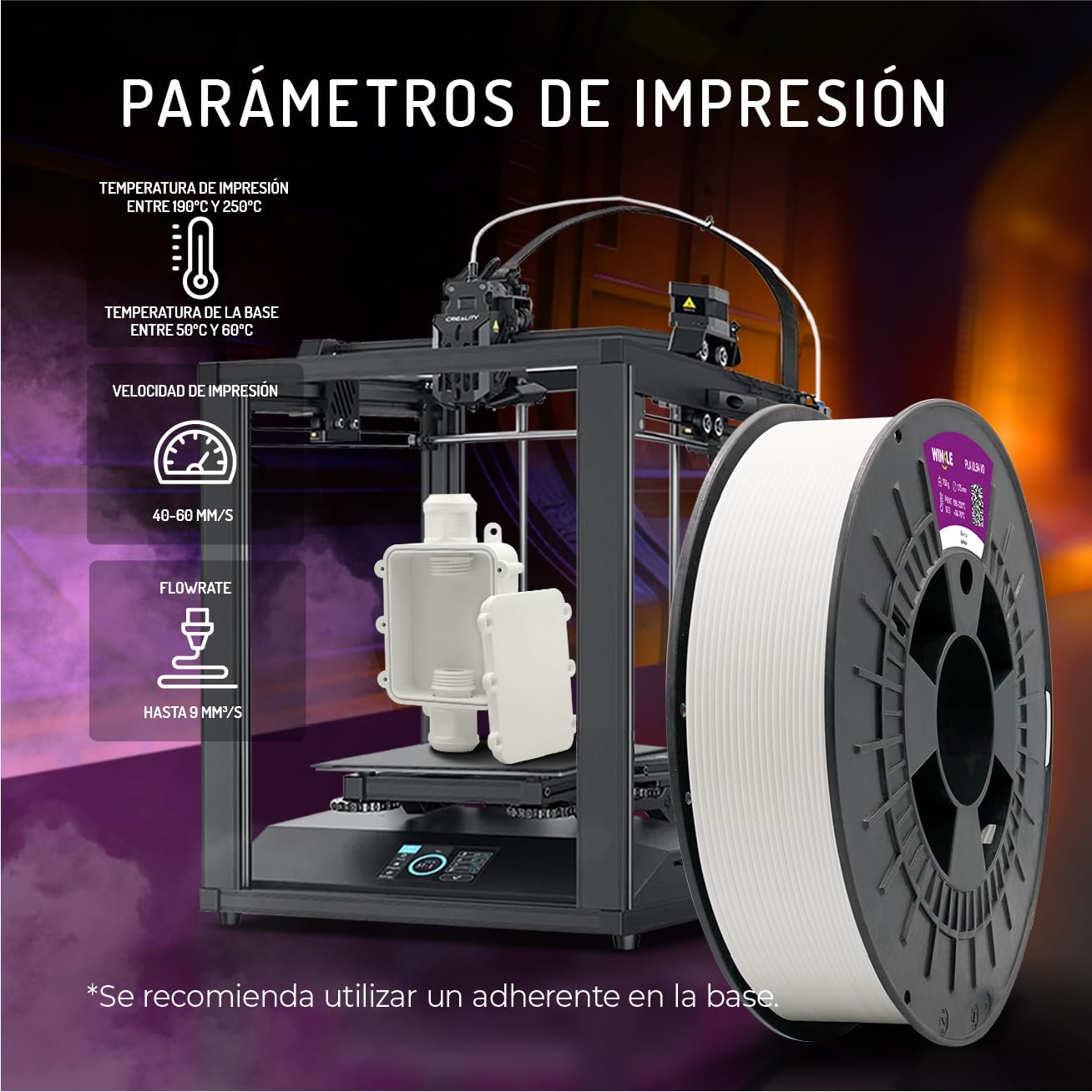 Winkle Fireproof PLA Filament UL94-V0 1.75 mm 750 g White, 3D Printer Filament, 3D Printing Materials, Dimensional Accuracy +/- 0.05 mm, Easy to Print, Fireproof and Electrically Insulating