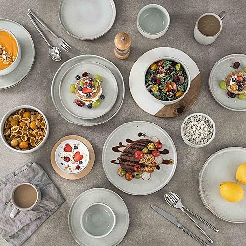 Miniatura 6 de Henten Home Juego de 4 cuencos de cerámica para cereales, cuencos de fideos de 32 onzas, cuencos de porcelana para cocina, cuencos de sopa para