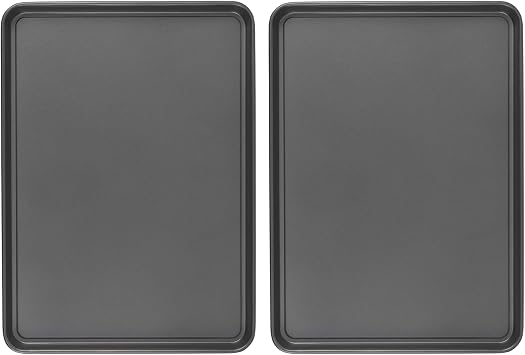 GoodCook Dishwasher Safe Nonstick Steel XL Cookie Sheet, 15'' x 21'', Gray, Set of 2