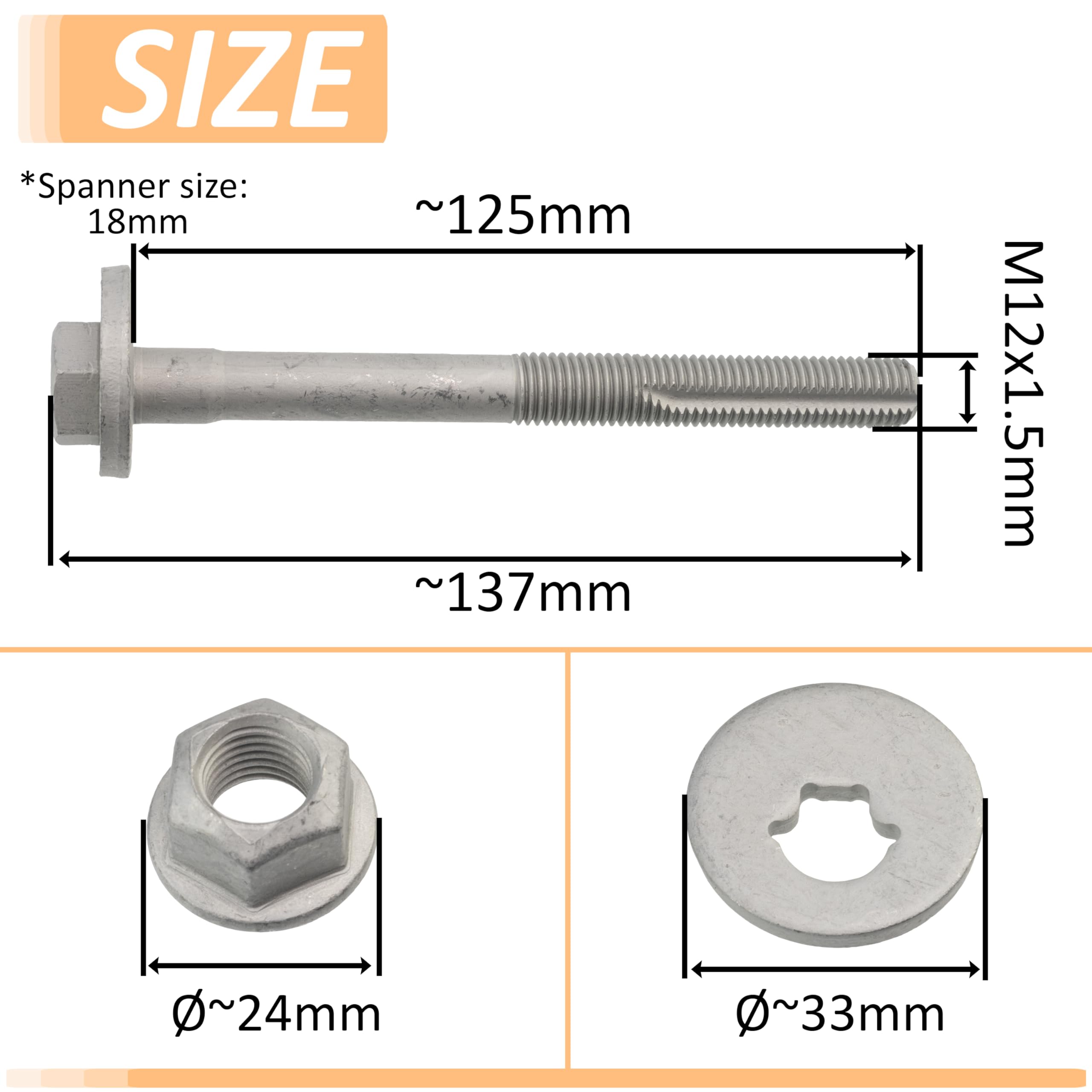 AERZETIX - C76986 - Tornillo de corrección de inclinación M12x1.5 - compatible con números OE 33 32 6 764 292Z