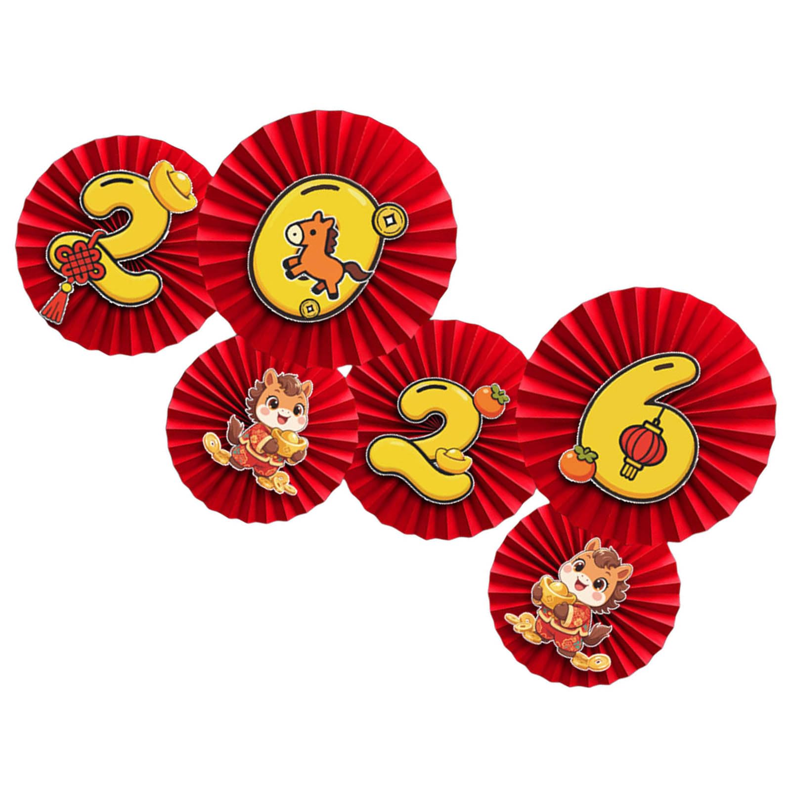 TFAOYS Decors Paper Fan Flower Enhancing 2026 Holiday Atmospheres Fast Setups Display Ornament Party Supplies Creative Holiday Decoration Paper Fan Flower Set